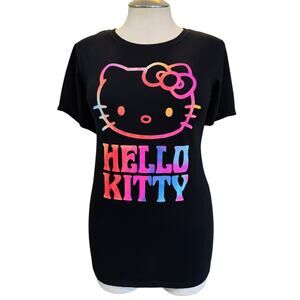 Torrid 4 (4X 26) Rainbow Hello Kitty Cat Classic Fit Anime Crew Graphic T Shirt